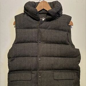 John Varvatos wool Down Vest W/ Hood In Collar Size 48